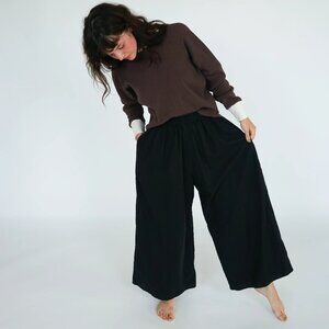 State the Label Black Linen Swayers pants